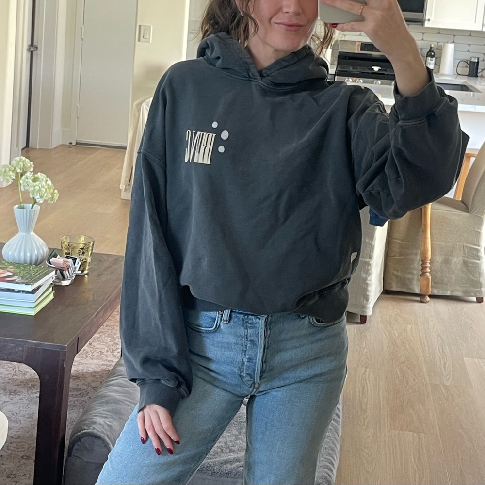 Anine Bing Grey Washed Hoodie size small